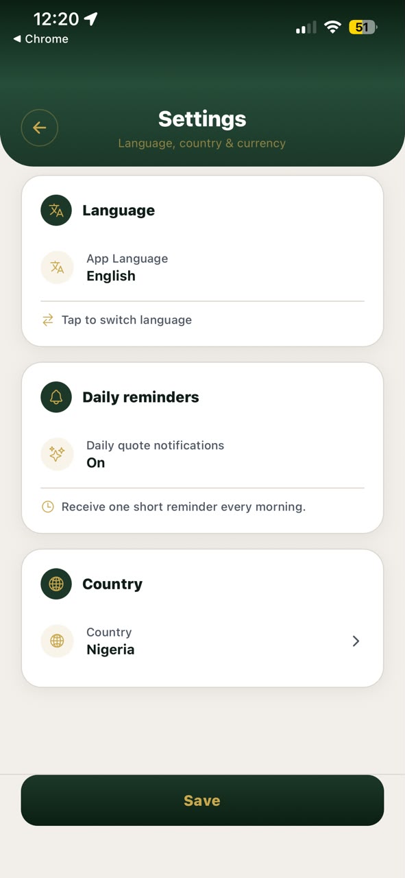 Rahlah mobile app screen 3